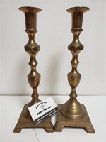 (2) 12" Solid Brass Candle Stick Holders