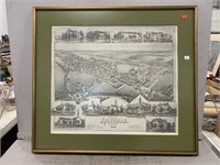 Vintage Framed Rendering of Annville (1888)