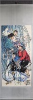 Chinese Ink Color Scroll Painting,Signed