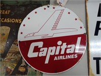Porcelain Circular "Capital Airlines" Sign