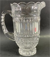 Mid-Century Lead Glass Crystal 9 inch pitcher