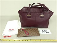 Coach Taylor Alexis Leather Satchel + Small Clutch