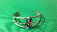 Sterling silver and turquoise bracelet