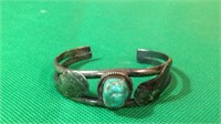 Native American turquoise and sterling bracelet