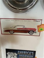 1956 Chevy metal sign 7 1/2 x 18