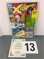 COMIC "X-FORCE #25" SIGNED COA