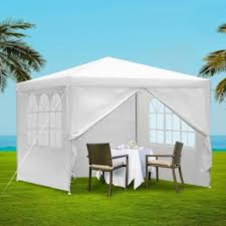 3x3m canopy with walls with windows white