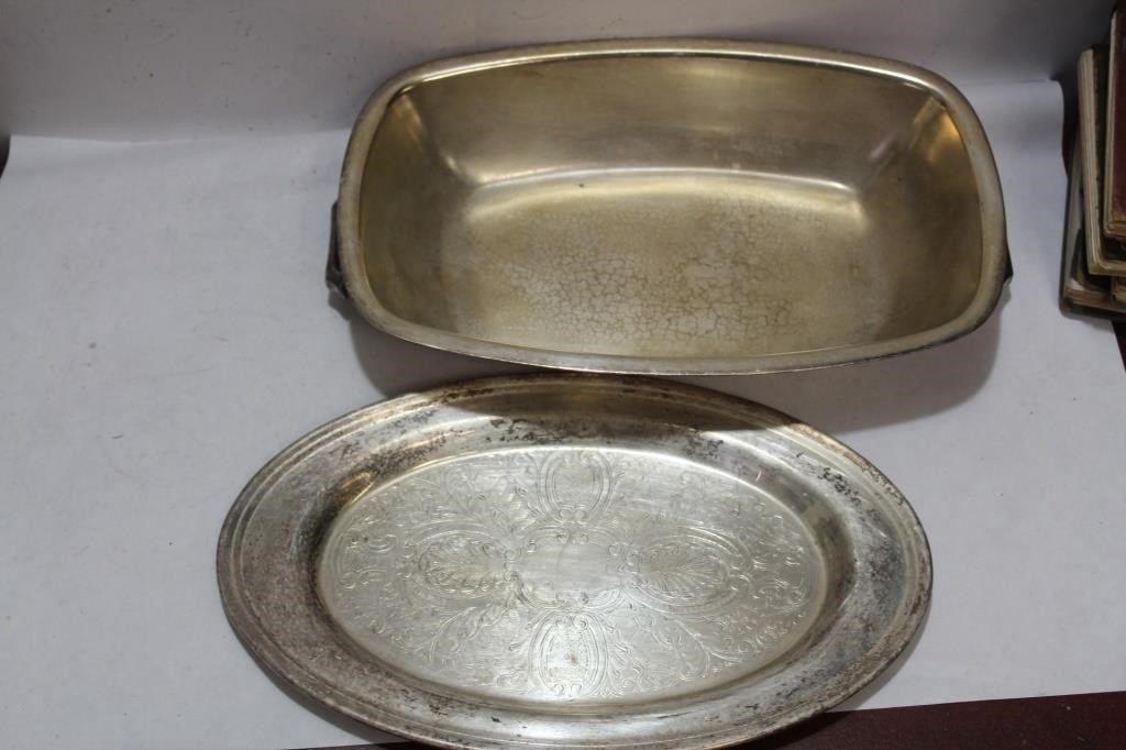 Lot of 2 Silverplated Trays