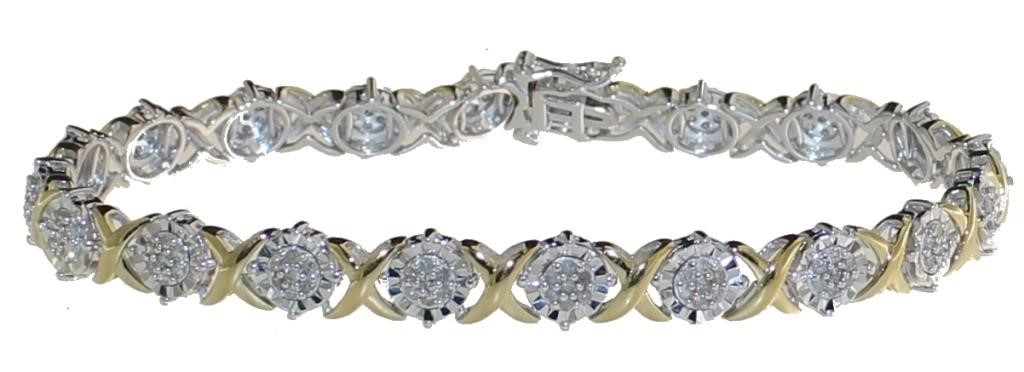 Quality 1.00 ct Diamond Two Tone Designer Bracelet