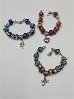 3 Murano Glass Bracelets