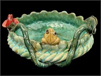 Ceramic Frog and Flower Bowl