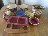 Longaberger basket, dishes, and more