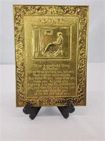 Stamped Brass Mother Plaque