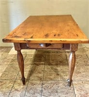PINE TWO DRAWER HARVEST TABLE