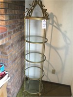 Round curio shelf w/ 4 glass shelves