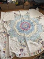 Quilt appears to be hand made and full/ queen