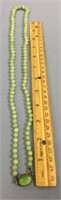 28" Jade bead necklace with sterling silver findin