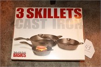 3 - Cast Iron Skillets