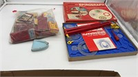 Vintage fireworks and Spirograph set