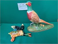 Vintage CHALKWARE Duck & Pheasant statue