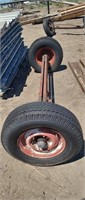 Red Axle with Tires