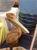 Carved pelican