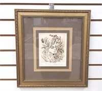 Signed Etching by Barbara Womack