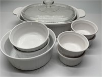 Corning Ware French White Casseroles, Bowls, etc.