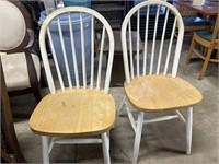 2 White/Wood Chairs