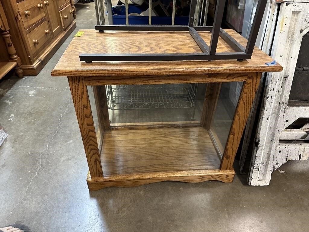 WOOD CURIO / DISPLAY SIDE TABLE