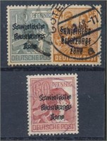 GERMANY SOVIET ZONE #186, #190 & #A195 USED VF