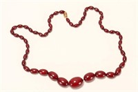 Cherry Amber Bead Necklace,