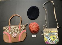 Guess & Jaclyn Smith Purses, Navy Beret.