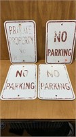 No Parking and No Trespassing Signs