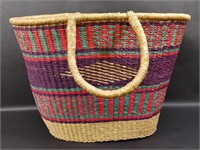 Vintage Colorful Geometric Basket Purse