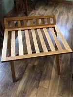 Wooden Luggage Rack.  25 1/2” x 22 1/2” x 23”