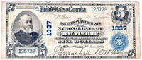 Coin 1905 $5 National Bank Of Baltimore VG