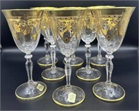 Gold and Crystal Glasses by CRE ART Italy