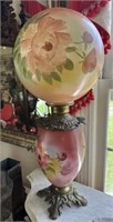 Antique GWTW Brass and Glass Lamp