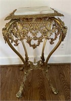 Victorian Marble Top Gold Gilt Metal Table