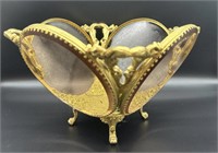 Footed Ormolu Gold and Glass Bowl