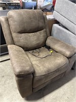 Brown microsuade BarcaLounger power recliner with