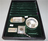 Sterling silver hallmarked cigar cutter & ashtray