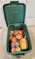 Green Tube with Fall / Pumpkin Decor