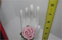 Vintage Porcelain Hand and Rose Statue