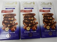 3X150g LINDT HAZELNUT DARK SWISS CHOCOLATE