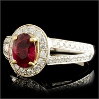 18K Ruby & Diamond Ring, 1.08ct & 0.55ctw