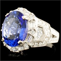 18K Gold Ring with 6.42ct Tanzanite & 1.66ctw Diam