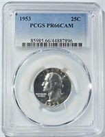 1953 WASHINGTON QUARTER PCGS PR-66 CAM