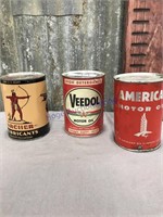 Archer, American, Veedol quart oil cans